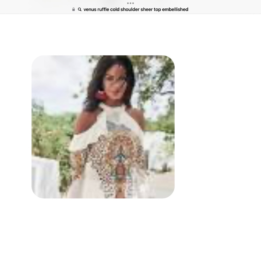 Venus sheer embellished cold shoulder top